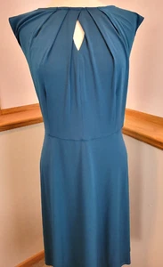 Neu mit Etikett Stitchfix Marissa plissiert vorne ärmellos blaugrün A-Linie Kleid Damen 14W - Bild 1 von 13