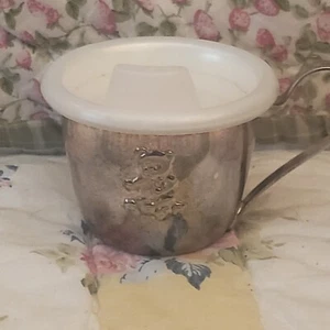 E.P. Brass VTG Brass Teddy Bear Baby Sippy Cup w/lid made in Hong Kong - Picture 1 of 4