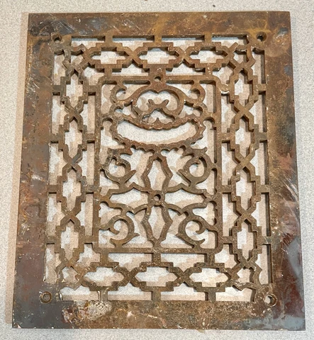 Antique Cast Iron Grate Heater Vent Wall or Floor Register  11.5" x 9.5"  #2 Cover