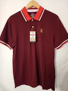 Nike Court Tennis Advantage Size L Dark Beetroot Slim Fit Polo Shirt DA4379-638 - Picture 1 of 2