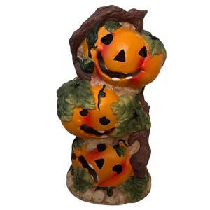 Vintage Halloween Lamp Pumpkin Patch Stack Decoration WORKS!!! - Bild 1 von 5