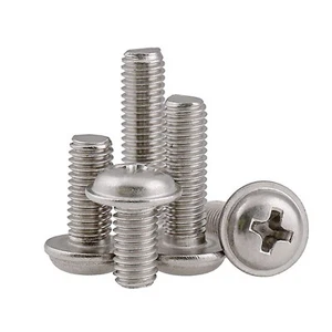 Kreuz Linsenkopf-Schrauben mit Flansch Edelstahl A2 VA V2A M2 M2,5 M3 M4 M5 - Picture 1 of 3