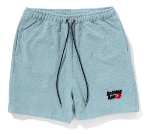 A BATHING APE Bape TURQUOISE Line Camo TERRY TOWEL Sweat Shorts AUTHENTIC - Picture 1 of 6