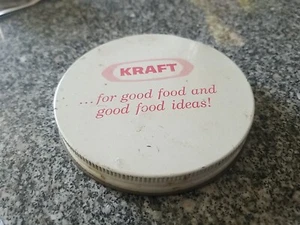 Vintage Gallon Jar Tin Jar Lid Kraft Mayo General Foods Inc Red White Farmhouse  - Picture 1 of 5
