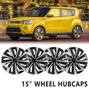 4PCS 15" Hubcaps Steel Wheel Rims Cover R15 Tire Hub Caps For Kia Soul 2010-2023 - Picture 1 of 14
