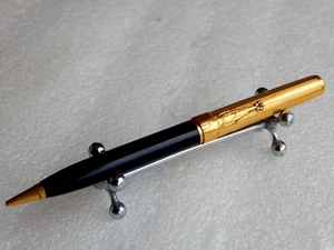 Vintage Luxury Soyuz Mechanical Pencil 14K Gold Plated + Large Rubies Stone USSR - Picture 1 of 11