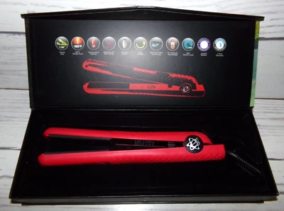 Nueva plancha de pelo con placa de cerámica de 1,25" Evalectric Classic Styler roja de Navidad Foto 1 de 4