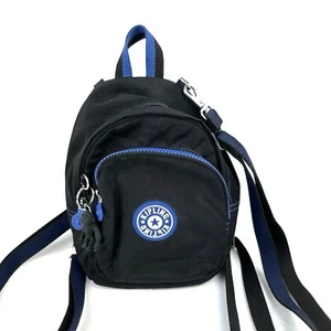 Kipling Delia Convertible Compact Backpack Black Blue Handbag Womens - Picture 1 of 9