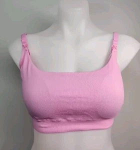 Nwt MOMANDA Nursing Bra Seamless Wireless Nursing Xl, Textured Candy Pink - Picture 1 of 10