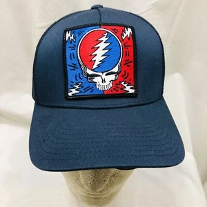 Grateful Dead Steal Your Face Large Patch Mesh Snapback Trucker Hat Cap NWOT - Picture 1 of 7