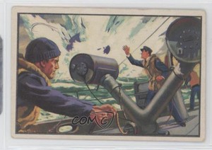 1954 Bowman US Navy Victories Black Back Y Gun Helps Defeat Enemy #16 0di