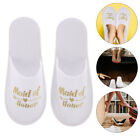  3 Pairs Fabric Bridesmaid Slippers Miss Womens Cotton Night Gowns for Sleeping