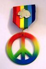 Patriotic Peace Anti War White Rabbit Bunny  Love Hippie Protest Sign Pin Medal 