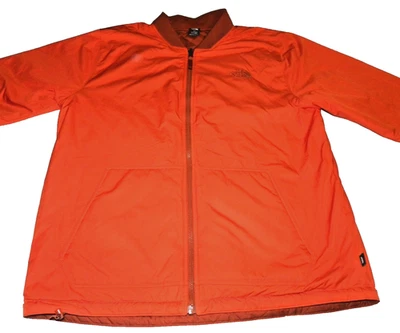 РЕДКАЯ двусторонняя куртка North Face — мужская L — стеганая/гладкая — красно-оранжевая! - Изображение 1 из 4