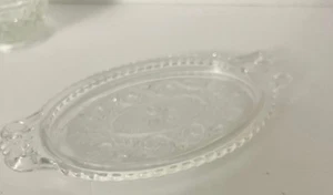 3 pieces Crystal - sugar/candy bowl with Lid Anchor Hocking 6 and Sandwich Tray - Picture 1 of 4