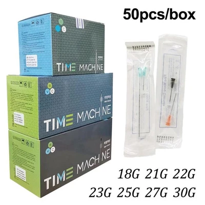 50pcs Disposable Blunt Tip Cannula Needles 18G-27G 50mm/70mm Piercing Syringe