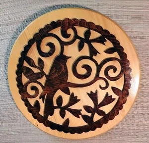 Holz Vogel Wandhänger Plakette Handarbeit 15 x 15 cm Audobon Vogel Holzkunst - Bild 1 von 6