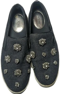 Sneaker donna Michael Kors Keaton argento gioiello cristallo slip on carina taglia 8 - Foto 1 di 7