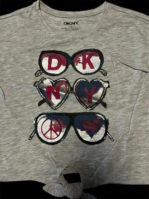 DKNY  Girls Gray Logo With Shirt - Size 5-NWT - Image 1 of 4