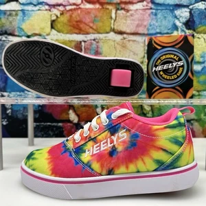 HEELYS Pro 20 Prints Schuhe mit Rollen neonpink/mehrfarbig Batik USA Jugend Größe 3 - Bild 1 von 24