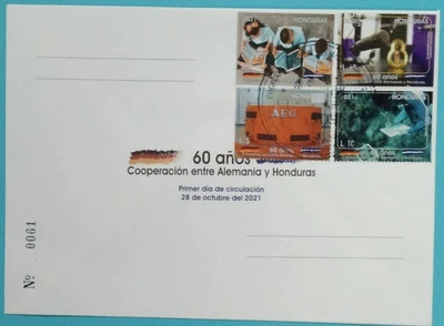 Honduras Germany 60 Years Cooperation First Day Cover 2021-ZZIAA - Image 1 of 4