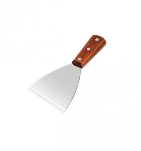 NEW Stainless Steel Wooden Handle Pan Scraper - 100mm - (1)PKT, Cookware, - Picture 1 of 1