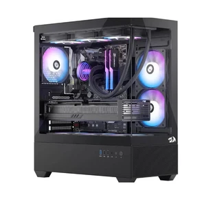 Gaming Back-Mounted ATX Computer Chassis,3 x 120mm Fans 270° Full View - Picture 1 of 10