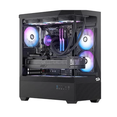 Gaming Back-Mounted ATX Computer Chassis,3 x 120mm Fans 270° Full View - Image 1 of 4