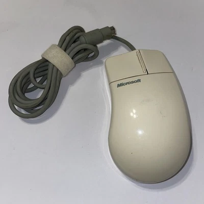 MICROSOFT 2 BUTTON SERIAL PORT COMPATIBLE MOUSE  2.0 #58264 CREAM Free Sh - Image 1 of 4