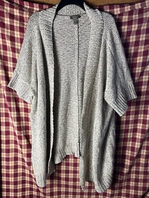 Cárdigan Denim & Co. Naturals frente abierto con detalle de botones talla 3XL E5 Foto 1 de 4