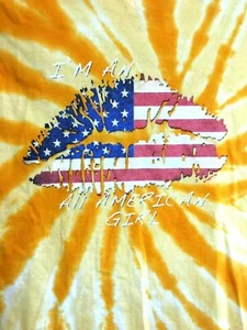 DAYTONA BEACH 2016 FLAG KISS Tie Dye Motorcycle Rally Biker Graphic T Ladies L - Picture 1 of 5