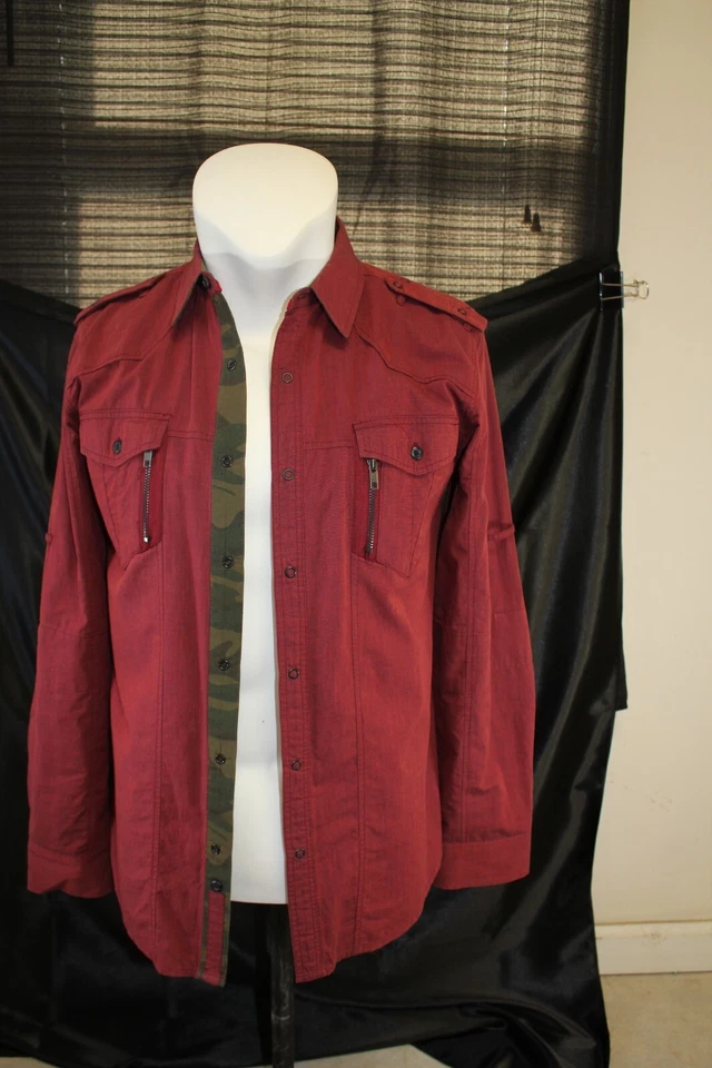 Sovereign Code /Long sleeved button up/ (Size M) / Red - Image 1 of 4
