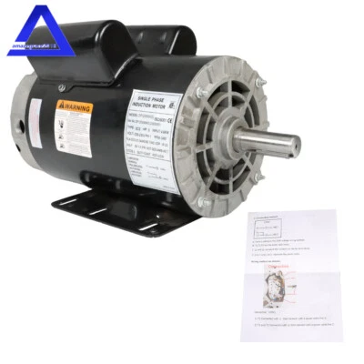 5HP Compressor Duty Electric Motor 230V 1 Phase 3450 RPM Frame-56 HZ 7/8' Shaft - Image 1 of 4