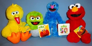 SESAME STREET Plush Elmo-Big Bird-Grover-Oscar Grouch-Kohl's Cares-Muppet-LOT-4 - Picture 1 of 22