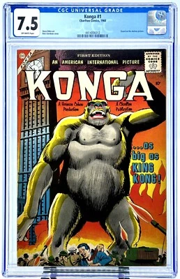 KONGA #1 CGC 7.5 1960 Charlton Motion Picture DITKO NEWLY GRADED NEW CLEAR CASE - Image 1 of 4