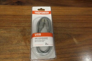 CABLE USB 2.0 - 2 METRES - TELEFUNKEN  / USB 2.0 A ET USB 2.0 B - Imagen 1 de 2