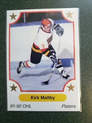 1991-92 Kirk Maltby OHL Owen Sound Platers Rookie Detroit Red Wings - Image 1 of 2