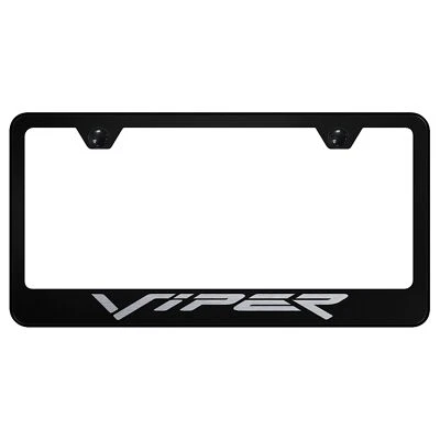 Dodge Viper (Fangs) Laser Etched Logo Stainless Steel License Plate Frame - Image 1 of 2