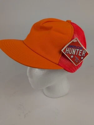 Sombrero de Camionero Vintage American Hunter Naranja Ajustable Snapback Hecho en EE. UU. Foto 1 de 4