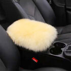 Center Console Cover Beige Armrest Pads Faux Fur Car Armrests Seat Box Universal