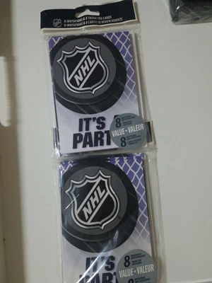 2 pack NHL Ice Time  Hockey  Birthday Party Invitations & Thank You cards - Image 1 of 2
