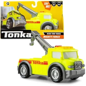 Tonka Mighty Force Rescue Vehicles NEON Tow Truck Real Lights and Sounds 8" Long - Picture 1 of 4