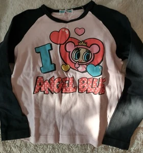 Long Sleeve Angel Blue Baseball T Shirt, Size 120cm - Picture 1 of 3