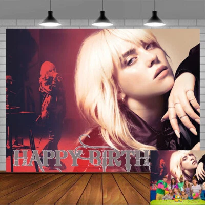 Billie Eilish Party Supplies Backdrop Banner Poster Photography Poster 7x5ft - Image 1 of 3
