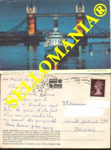 POSTCARD LONDON HMS BELFAST TOWER BRIDGE 1976 ENGLAND LONDRES BOATS CC03447 UK - Picture 1 of 1