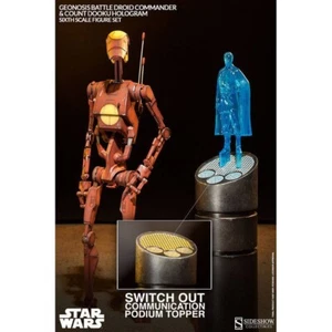 Sideshow Star Wars 1/6 Geonosis Battle Droid Commander, Count Dooku Hologram - Picture 1 of 2