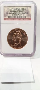 (2007) ~ DOLLEY MADISON ~ FIRST SPOUSE BRONZE MEDAL ~ NGC BU - Picture 1 of 2