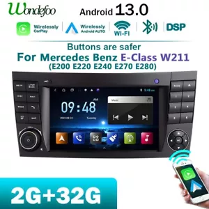 2DIN 7" Android 13 Car Radio Carplay For Benz E-Class W211 E200 E220 E300 2G 32G - Picture 1 of 12