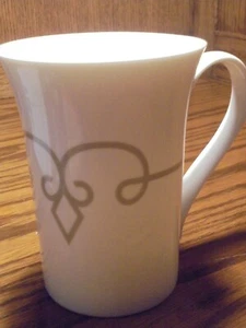 Starbucks Ceramic Coffee Mug Tea TAZO Cup White 11oz Diamond Scroll 2014      96 - Picture 1 of 6