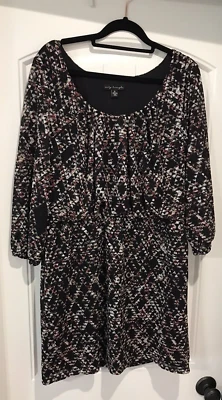 City Triangles Fit Flare Dress Womens size XL Black Geometric pattern Lined EUC - Image 1 of 4